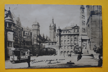 AK Frankfurt am Main / Einheitsdenkmal / 1905 / Straßenbahn - Architektur - Straßenansicht