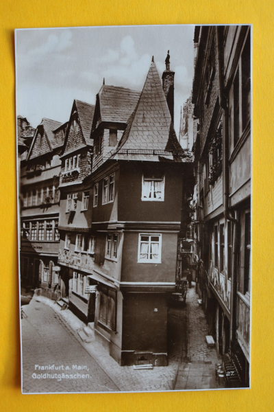 AK Frankfurt am Main / Goldhutgässchen - Geschäfte - Architektur / 1910-1925